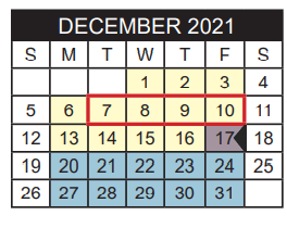 District School Academic Calendar for Moore Mst Magnet School for December 2021