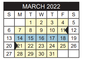 District School Academic Calendar for Alvin V Anderson Educational Compl for March 2022