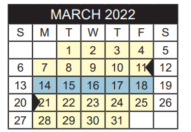 District School Academic Calendar for Moore Mst Magnet School for March 2022