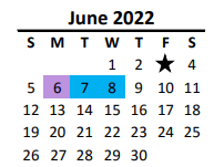 District School Academic Calendar for Fairview Elementary for June 2022