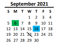 District School Academic Calendar for Union Early College for September 2021