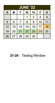 District School Academic Calendar for Union Grove High School for June 2022