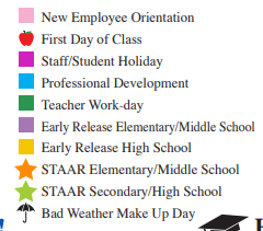 District School Academic Calendar Legend for Henry Cuellar Elementary