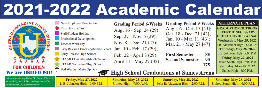 District School Academic Calendar for John B Alexander High School