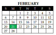 District School Academic Calendar for Valley Mills Daep for February 2022