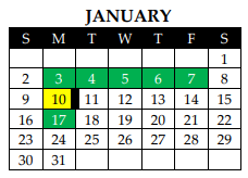 District School Academic Calendar for Mclennan County Challenge Academy for January 2022