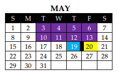 District School Academic Calendar for Mclennan County Challenge Academy for May 2022