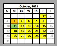 District School Academic Calendar for Valley View High School for October 2021