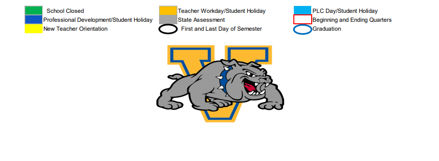 District School Academic Calendar Key for Venus El