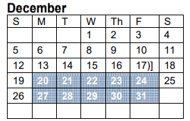 District School Academic Calendar for Vidor H S for December 2021