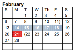 District School Academic Calendar for Vidor J H for February 2022