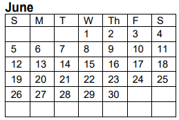 District School Academic Calendar for Vidor J H for June 2022