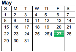 District School Academic Calendar for Vidor J H for May 2022