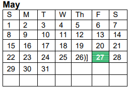 District School Academic Calendar for Vidor Middle for May 2022