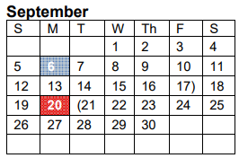 District School Academic Calendar for Vidor H S for September 2021