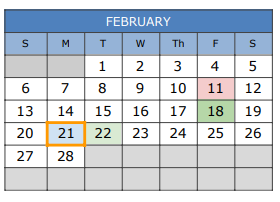 District School Academic Calendar for Cedar Ridge Elementary School for February 2022