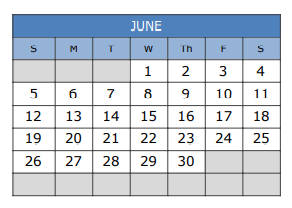 District School Academic Calendar for Challenge Academy for June 2022