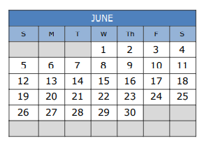 District School Academic Calendar for North Waco Elementary School for June 2022