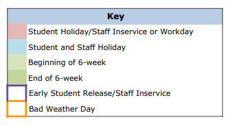 District School Academic Calendar Legend for Brook Avenue Elementary School