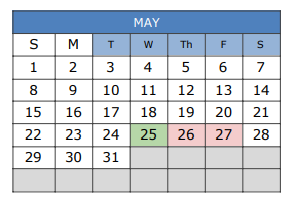 District School Academic Calendar for North Waco Elementary School for May 2022