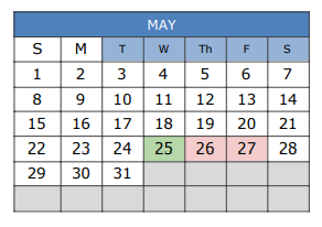 District School Academic Calendar for Hillcrest Professional Devel for May 2022