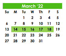 District School Academic Calendar for Wall Middle for March 2022