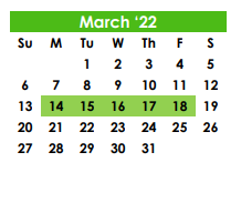 District School Academic Calendar for Fairview Vocational Training for March 2022