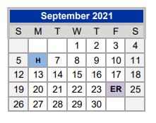 District School Academic Calendar for Mary Martin Elementary for September 2021