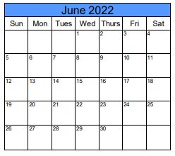 District School Academic Calendar for Snowcrest Jr High for June 2022