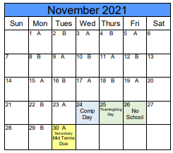 District School Academic Calendar for Fremont High for November 2021