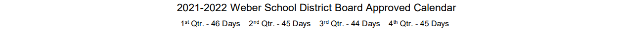 District School Academic Calendar for Project Success