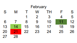 District School Academic Calendar for Wellington High School for February 2022
