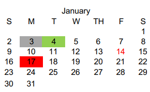District School Academic Calendar for Wellington High School for January 2022