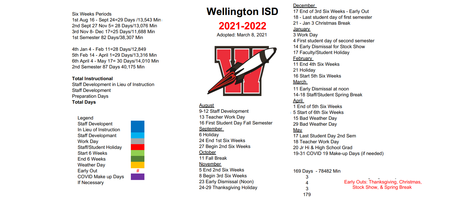 District School Academic Calendar Key for Wellington High School