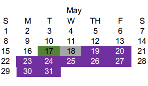 District School Academic Calendar for Wellington High School for May 2022