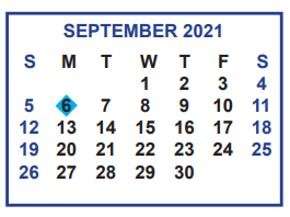 District School Academic Calendar for Central Middle School for September 2021