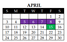 District School Academic Calendar for West High School for April 2022