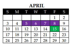 District School Academic Calendar for West Elementary for April 2022