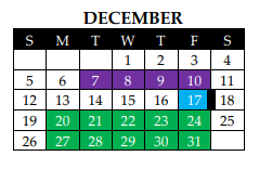 District School Academic Calendar for Challenge Academy for December 2021