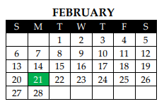 District School Academic Calendar for West High School for February 2022