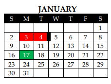 District School Academic Calendar for West Intermediate for January 2022