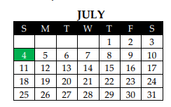District School Academic Calendar for West Elementary for July 2021