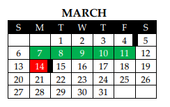 District School Academic Calendar for West High School for March 2022