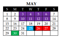 District School Academic Calendar for West High School for May 2022