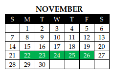 District School Academic Calendar for Brookhaven Youth Ranch for November 2021
