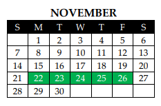 District School Academic Calendar for Challenge Academy for November 2021