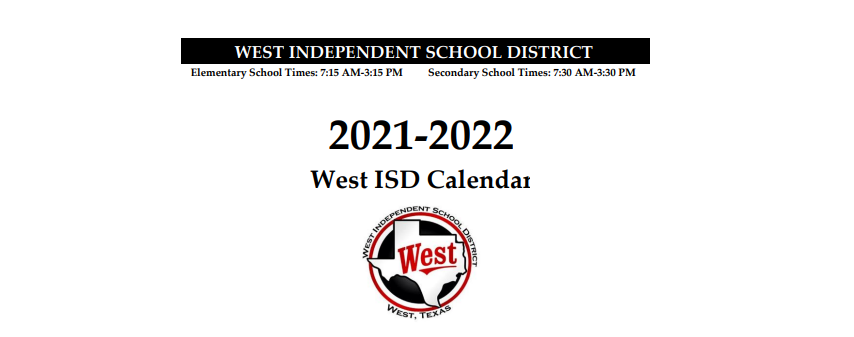 District School Academic Calendar for West Elementary