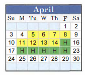 District School Academic Calendar for West Hardin Elementary for April 2022