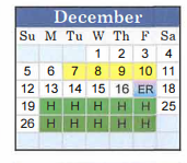 District School Academic Calendar for West Hardin High School for December 2021