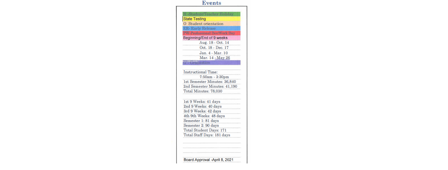 District School Academic Calendar Key for West Hardin Middle School